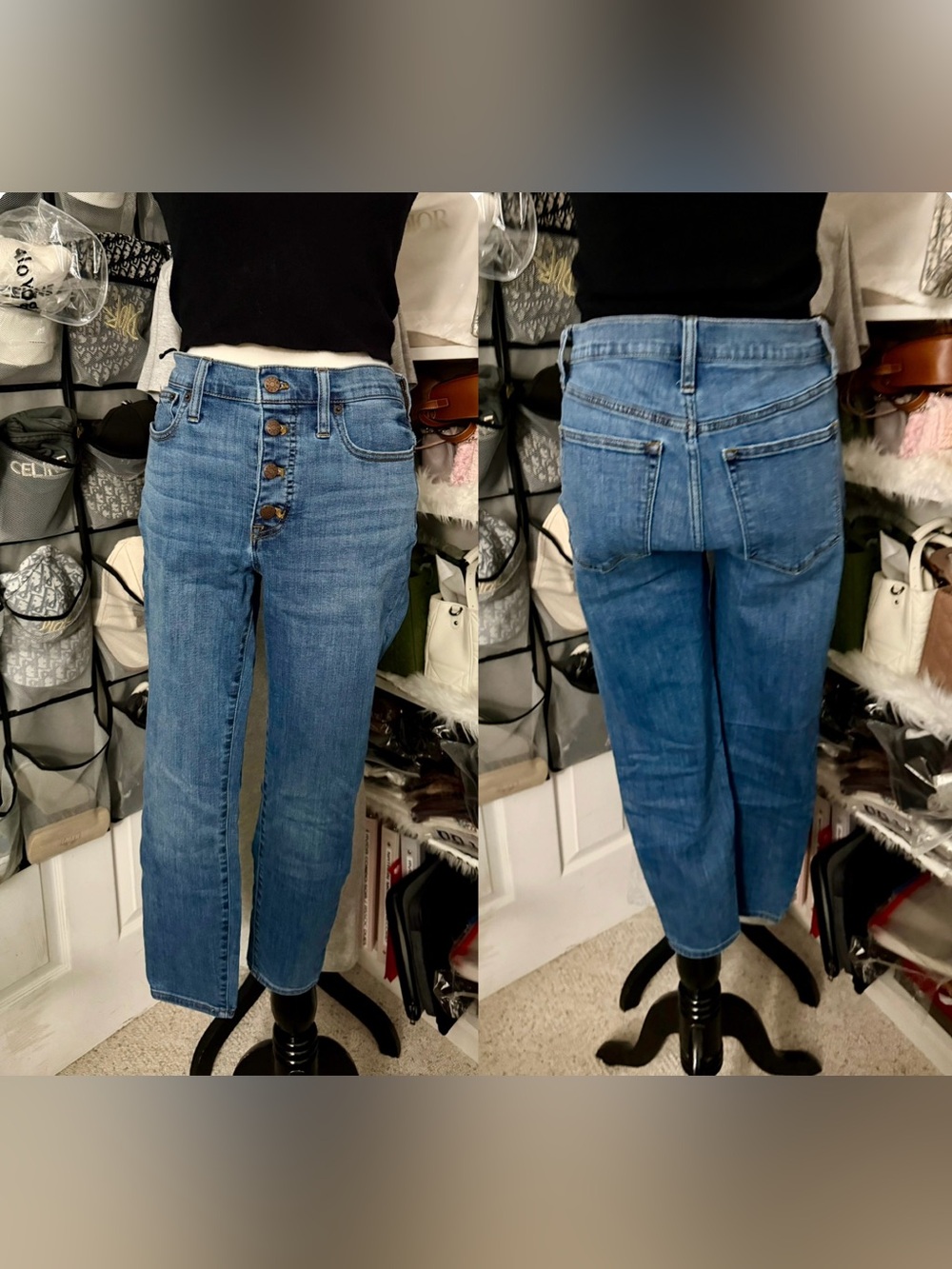 🍒Pre-Loved J. Crew High-Rise Button-Fly Medium Blue Jeans inseam 25 inch size 29